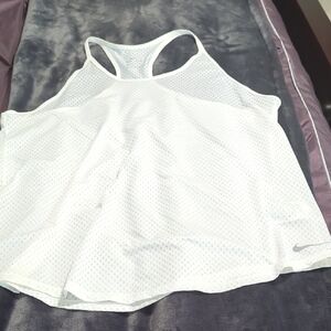 Nike White Mesh Racerback Athletic Tank